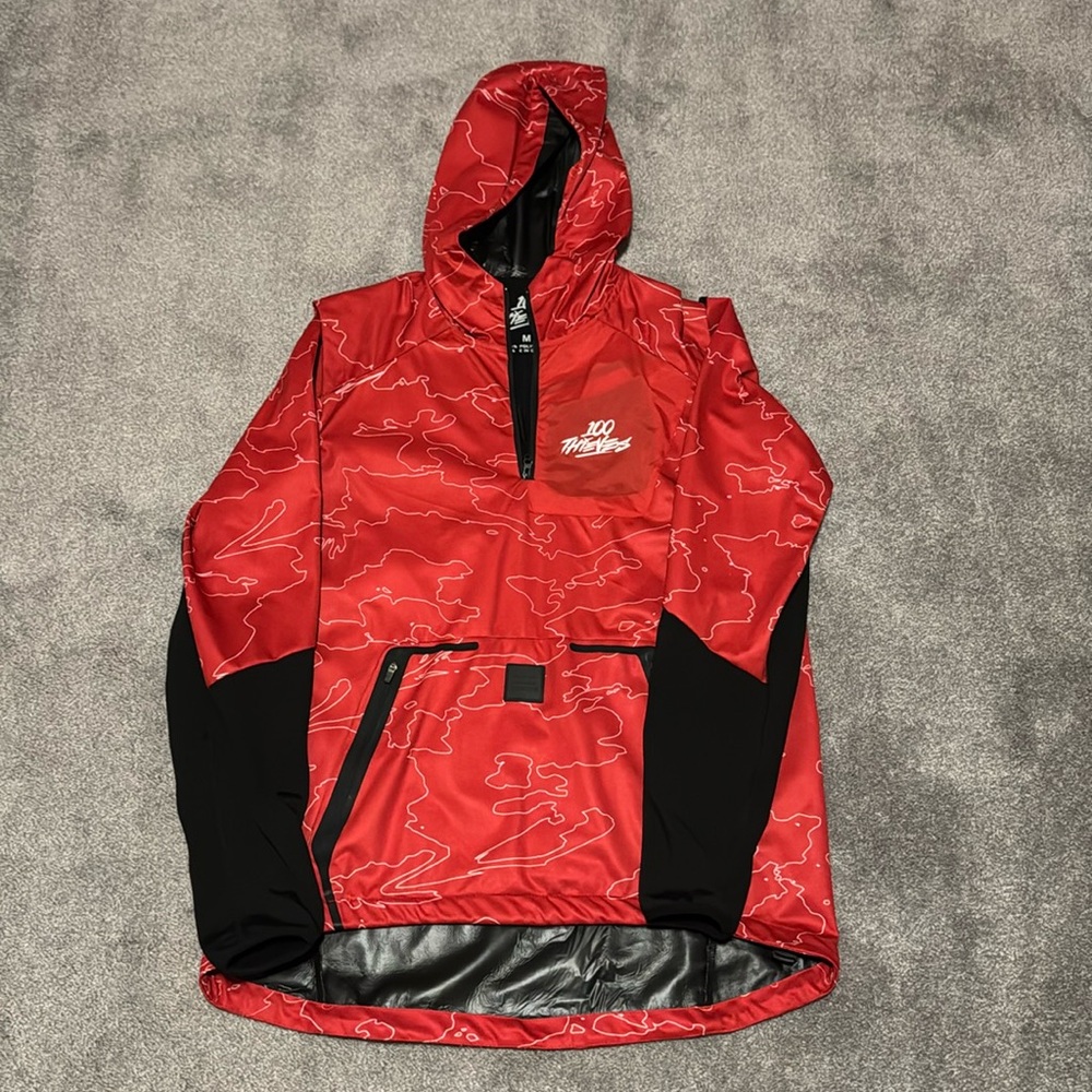 Men's 100 Thieves Geography Anorak, Red/Black, M RN146181